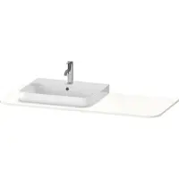 Duravit Console Happy D.2 Plus, 1300x550 mm, 1 découpe à gauche, pour meuble sous-lavabo HP4942, HP4962, HP4972, HP031KL8484, HP031KL8484