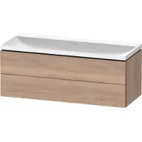 Duravit L-Cube c-shaped Ensemble suspendu, 2 tiroirs, sans trop-plein, sans trou pour robinetterie, 1200x480x480mm, LC6953N55550000, LC6953N55550000