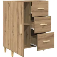 vidaXL Credenza in rovere Artisan 34 x 69,5 x 90 cm in materiale derivato dal legno