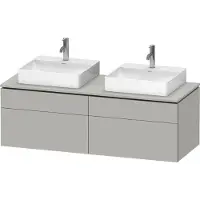 Duravit L-Cube Meuble sous-lavabo en console suspendu, avec plan de toilette en console, 4 tiroirs, pour deux vasques, 1420x482x550mm, LC4872B07070000, LC4872B07070000