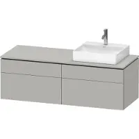 Duravit L-Cube Meuble sous-lavabo en console suspendu, avec plan de toilette en console, 4 tiroirs, vasque à droite, 1420x482x550mm, LC4870R07070000, LC4870R07070000