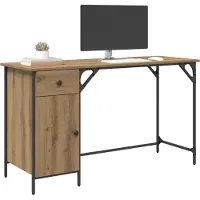 vidaXL Scrivania per computer in rovere artigianale 131 x 48 x 75 cm Materiale a base di legno