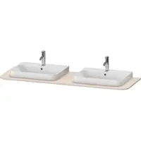 Duravit Console Happy D.2 Plus, 1600x550 mm, 2 découpes, pour meuble sous-lavabo HP4946B, HP4964B, HP4974B, HP032HB8383, HP032HB8383