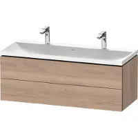 Duravit L-Cube c-shaped Ensemble suspendu, 2 tiroirs, 2 plans de toilette, sans trop-plein, 2 trous pour robinetterie, 1200x480x480mm, LC6954O55550000, LC6954O55550000