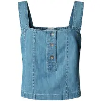 Pepe Jeans per donna. PL3051437 Top Blue Bridget (M), Casual, Cotone, Senza maniche / cinghie