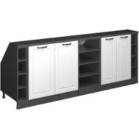 Vicco Mobile cucina sottotetto R-Line Bianco rustico 210 cm Set di 5 carcasse armadio profondità 60 cm, Model 60026
