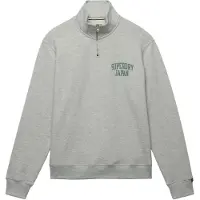 Superdry per uomo. M2014438A Felpa Ath Ess Half Zip grigia (L), Casual, Grigio, Cotone, Manica lunga