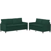 vidaXL Set di divani, 2 pezzi, velluto verde scuro
