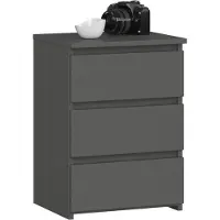 OEM Comodino a 3 cassetti - Design moderno e funzionale per soggiorno e camera da letto - Grigio
