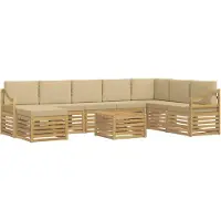 vidaXL Set divani in legno massello di acacia