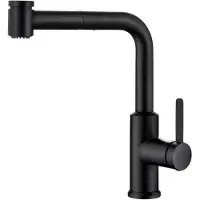 OEM Rubinetto per lavello con doccetta, rubinetto con tubo flessibile radiale a 360 gradi, miscelatore per cucina, miscelatore monocomando, rubinetto per lavello con doccetta integrata, colore nero.