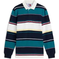 Tommy Hilfiger Relaxed Stripe Rugby Dark Night Navy Multi Taglia: M | Polo Outlet | Uomo | Nero