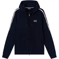 EA7 per uomo. 7M001863_AF12660 Felpa con cappuccio in maglia Italian Spirit blu marino (XS), Casual, Sportivo, Giallo, Cotone