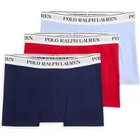 Ralph Lauren per uomo. 714830299210 Set 3 boxer di cotone elasticizzato blu marino, rosso, blu (L), Casual, Multicolore