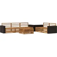 vidaXL Set da salotto da esterno , 6 pezzi, in legno massello di acacia naturale