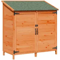 vidaXL Casetta da giardino con tetto e serratura, marrone, 106,5 x 56 x 113,5 cm