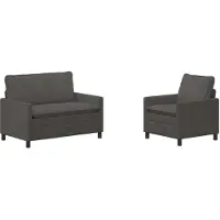 vidaXL Set di divani, 2 pezzi, grigio scuro, tessuto