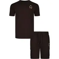 SikSilk Abito da casa marrone scuro / giallo oro / nero