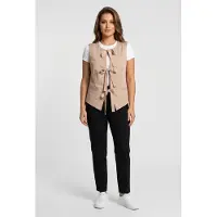 Summum Woman Gilet Cotton Stretch Sesame Taglia: 42 | Gilet Outlet | Donna