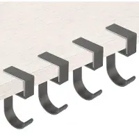 OEM Confezione da 4 ganci da fissare sotto la scrivania | Metallo resistente, senza fori | Organizer perfetto per l'ufficio o la casa