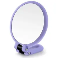 OEM Specchio trucco con zoom 20x, forma rotonda, bicolore, compatto, ideale per dettagli e primi piani. Specchio composto da due parti, con pinzetta inclusa