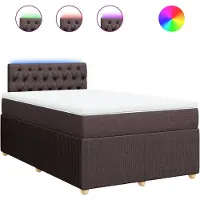 Syfax Giroletto a Molle con Materasso Marrone Scuro 120x200cm Tessuto
