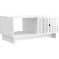 Syfax Tavolino da salotto Bianco Lucido 90 x 50 x 40 cm
