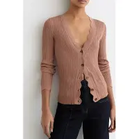 Reiss Scallop Detail Cardigan Pink Taglia: S | Cardigan Outlet | Donna | Rosa