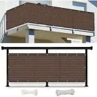 OEM Ombrellone da terrazza - Paravento per balcone - Resistente ai raggi UV e all'acqua - 100 x 500 cm - Marrone