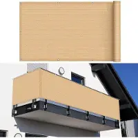 OEM Tenda da terrazza - Per garantire la privacy - Resistente alle intemperie in HDPE - 90x600 cm - Beige