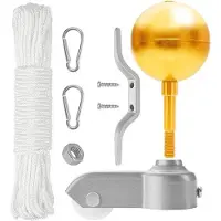 OEM Set di riparazione per pennoni in alluminio - Accessori resistenti alle intemperie - Manutenzione dei pennoni - Met Aluminium - Diametro fino a 3,8 cm - Oro e argento