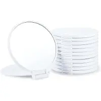 OEM Specchio compatto monouso - Regalo per gli ospiti - Vetro singolo - 12 pezzi - Bianco