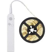 OEM Strisce LED con sensore di movimento, unità da 3 m alimentata a batteria con interruttore, autoadesive, tagliabili, impermeabili, dimmerabili, per armadi, cucina, camera da letto (luce fredda)