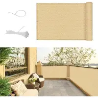 OEM Pannello protettivo da giardino - Protezione della privacy - Resistente alle intemperie in HDPE - 90 x 600 cm - Colore sabbia