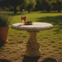 Casa Padrino Tavolo da giardino in stile barocco Beige Ø 90 x H. 75 cm - Mobili da giardino in stile barocco
