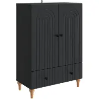 Syfax Credenza Nero 66 x 34,5 x 95 cm Legno ingegnerizzato