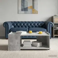 Prolenta Maison Exclusive - Tavolino grigio cemento 90 x 50 x 33 cm in materiale composito
