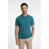 Calvin Klein Short Sleeve Monogram Pique Polo Tahoe Green Taglia: XL | Polo Outlet | Uomo | Verde