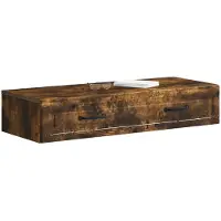 Syfax Tavolino da Parete Laterale Rovere Fumo 87,5 x 34,5 x 17 cm