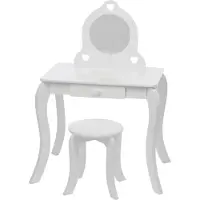 Atmosphera Créateur d'intérieur® Atmosphera Créateur d'intérieur tavolino da toilette piano in MDF vetro bianco 91 cm x 71,5 cm x 51 cm