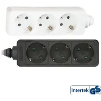 InLine 16431 Striscia di prese, contatto di terra a 3 vie, 1,5 m, nero