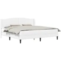 vidaXL Struttura letto con testiera, bianco, 180 x 200 cm, ecopelle