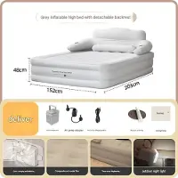 StarTech.com Materasso gonfiabile per 2 persone - Materasso gonfiabile da campeggio - Con pompa integrata - Autogonfiante - Extra alto, 48 cm - 203x152 cm - Adatto per interni ed esterni - Grigio chiaro