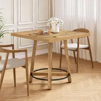 Tribesigns Tavolo da pranzo moderno, tavolo da cucina da 80 cm per stanze piccole, per 2-4 persone, stile moderno di metà secolo per cucina e sala da pranzo, marrone