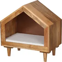 Marrakesch Orient & Mediterran Interior Letto per cani Adiara 58cm - Letto di design per animali domestici in legno massiccio e cuscino