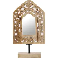 Marrakesch Orient & Mediterran Interior Specchio decorativo per il trucco Boho Specchio da appoggio in legno Akaash -1-