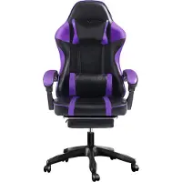 Aiorber Sedia da gioco, Girevole a 360°, Spina lombare regolabile, Morbida e confortevole, Ergonomica, Sedia da ufficio, Per camera da letto, Ufficio, 65x65x123cm, Viola