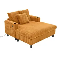 Aiorber Spaziosa chaise longue reclinabile con LED, USB, portabicchieri, rivestimento in velluto ed elevato comfort - ideale per il soggiorno e la camera da letto - Disponibile multicolore