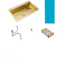 OEM Lavello da cucina Golden, da appoggio e sottotop, acciaio inox 304, 68x45cm A