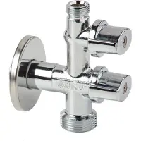 ECOLANDS Valvola per lavatrice1/2 "x3/4 "x3/8", anticalcare, cromo